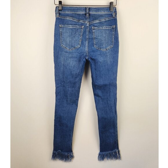 Free People Frayed Hem Distressed Jeans sz 27 *Flawed* - Picture 2 of 11